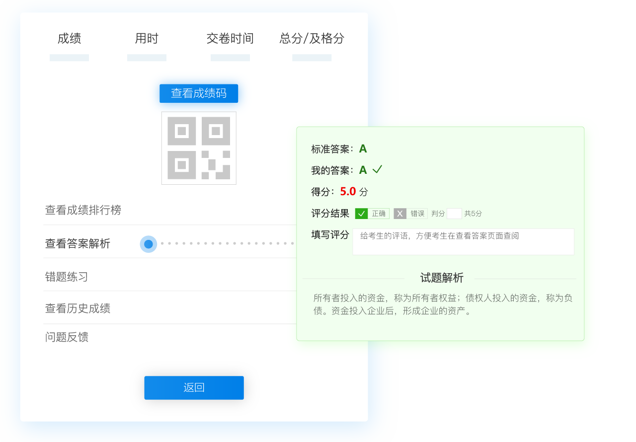 在線考試報(bào)表